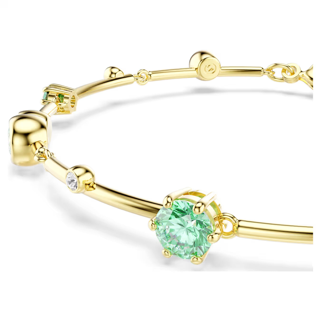 SWAROVSKI GOLD CONSTELLA MIXED CUTS GREEN BRACELET