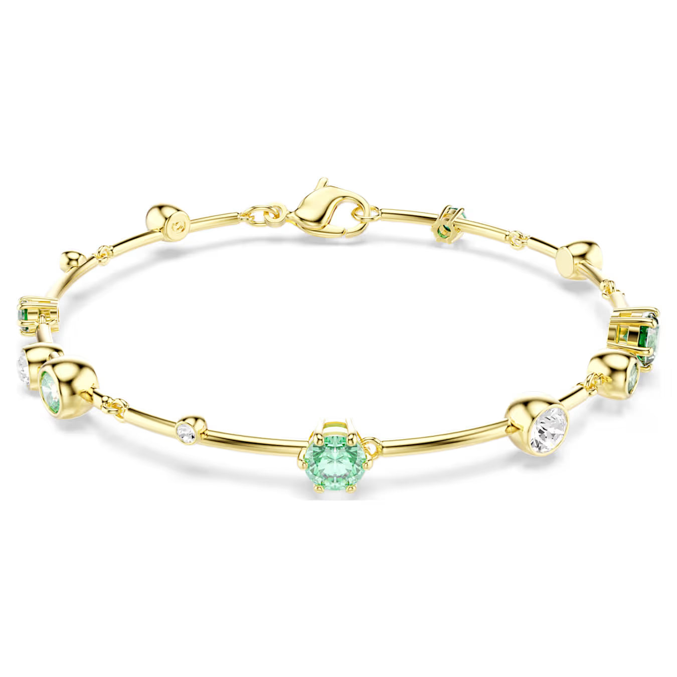 SWAROVSKI GOLD CONSTELLA MIXED CUTS GREEN BRACELET