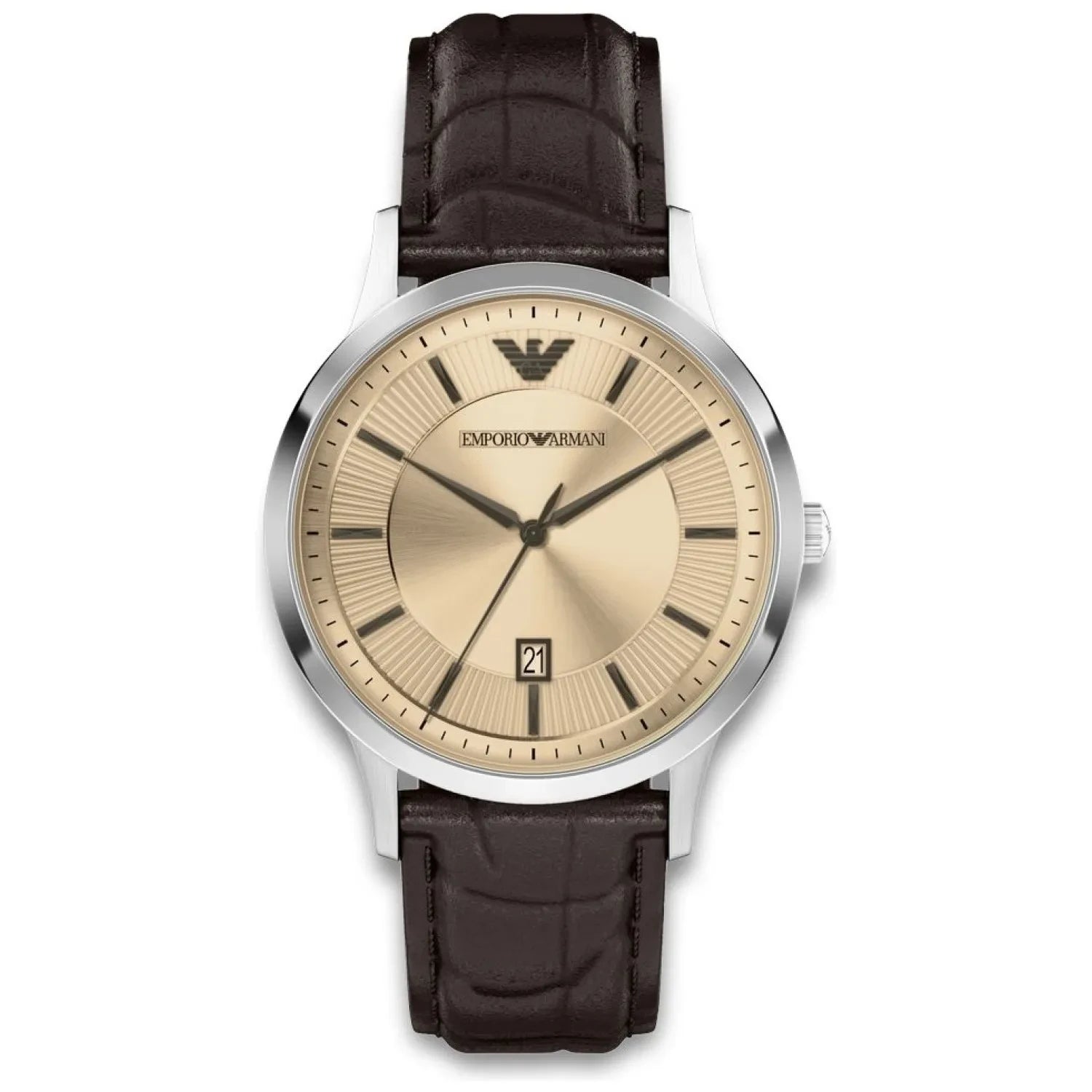ARMANI ARCHETIPO BRONZE DIAL GENTS BROWN LEATHER  WATCH