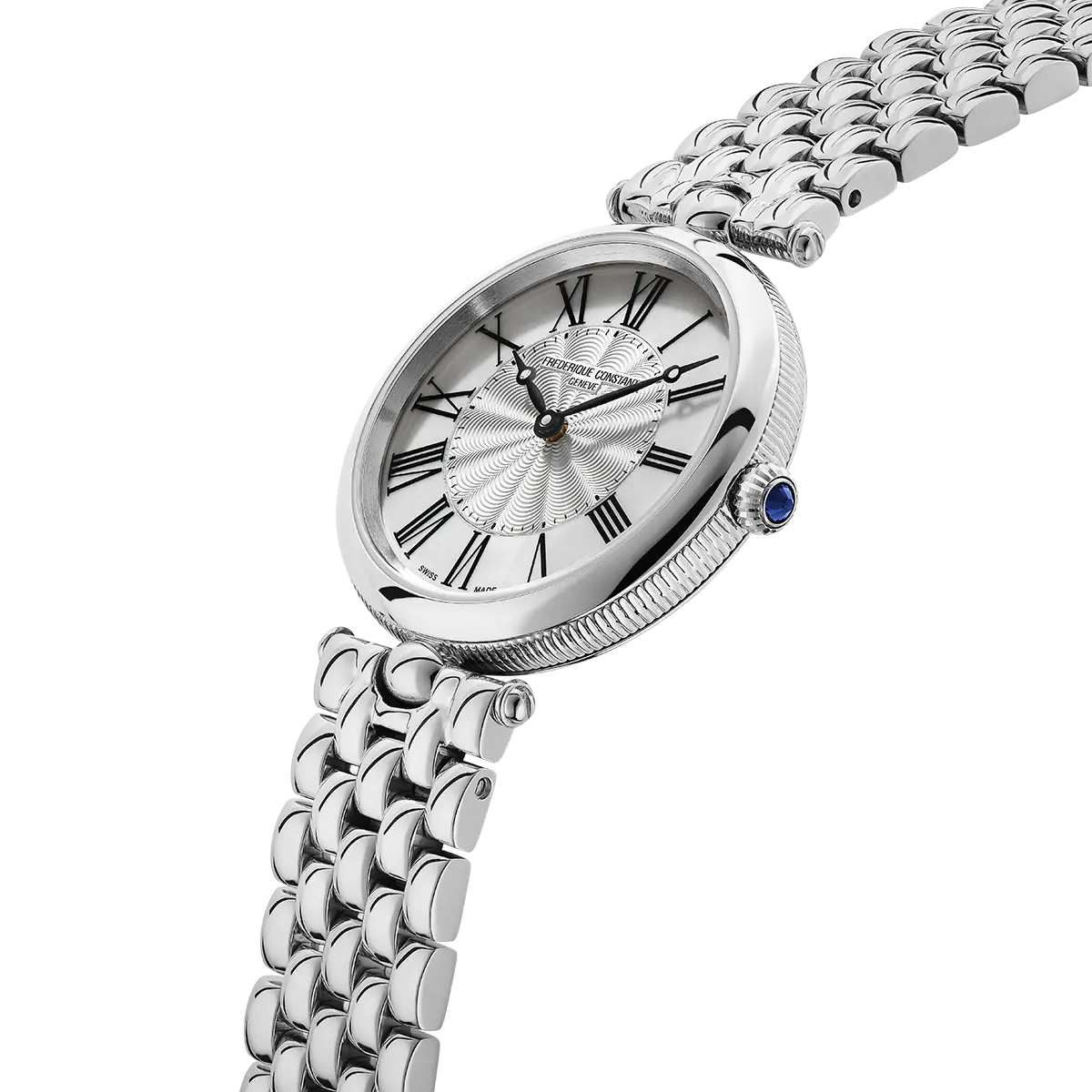 Frederique Constant Classics Art Deco Mother of Pearl & Guilloche Dial Quartz Ladies Stainless Steel Watch