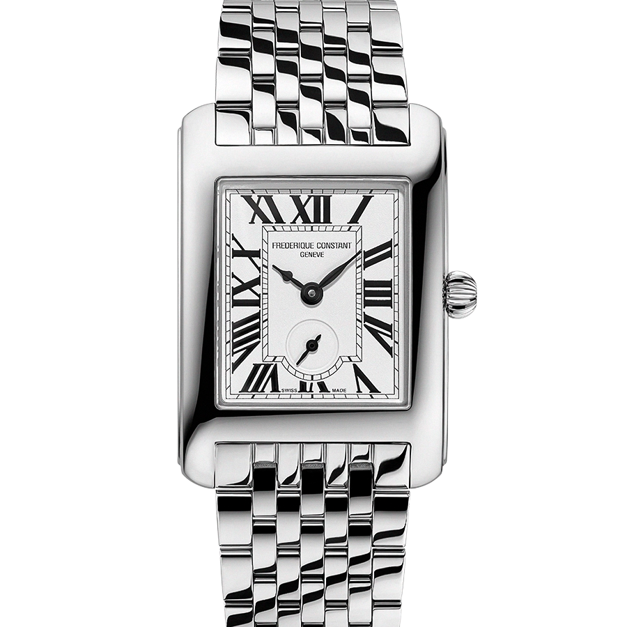 Frederique Constant Caree Small Seconds Silver Dial Ladies Stainless Steel Watch
