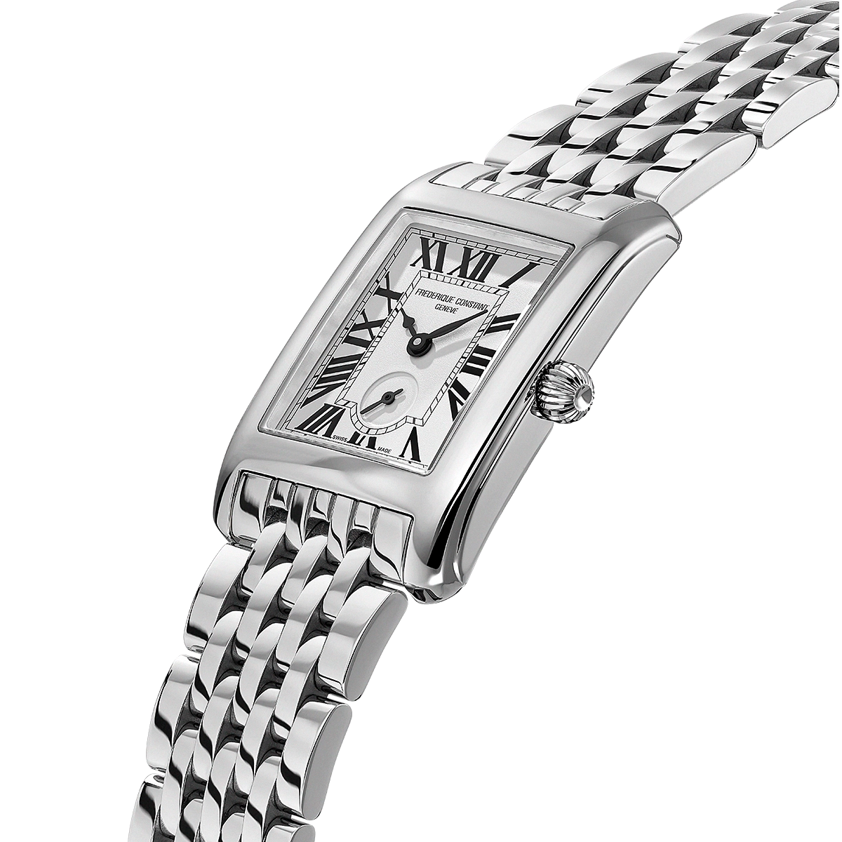 Frederique Constant Caree Small Seconds Silver Dial Ladies Stainless Steel Watch