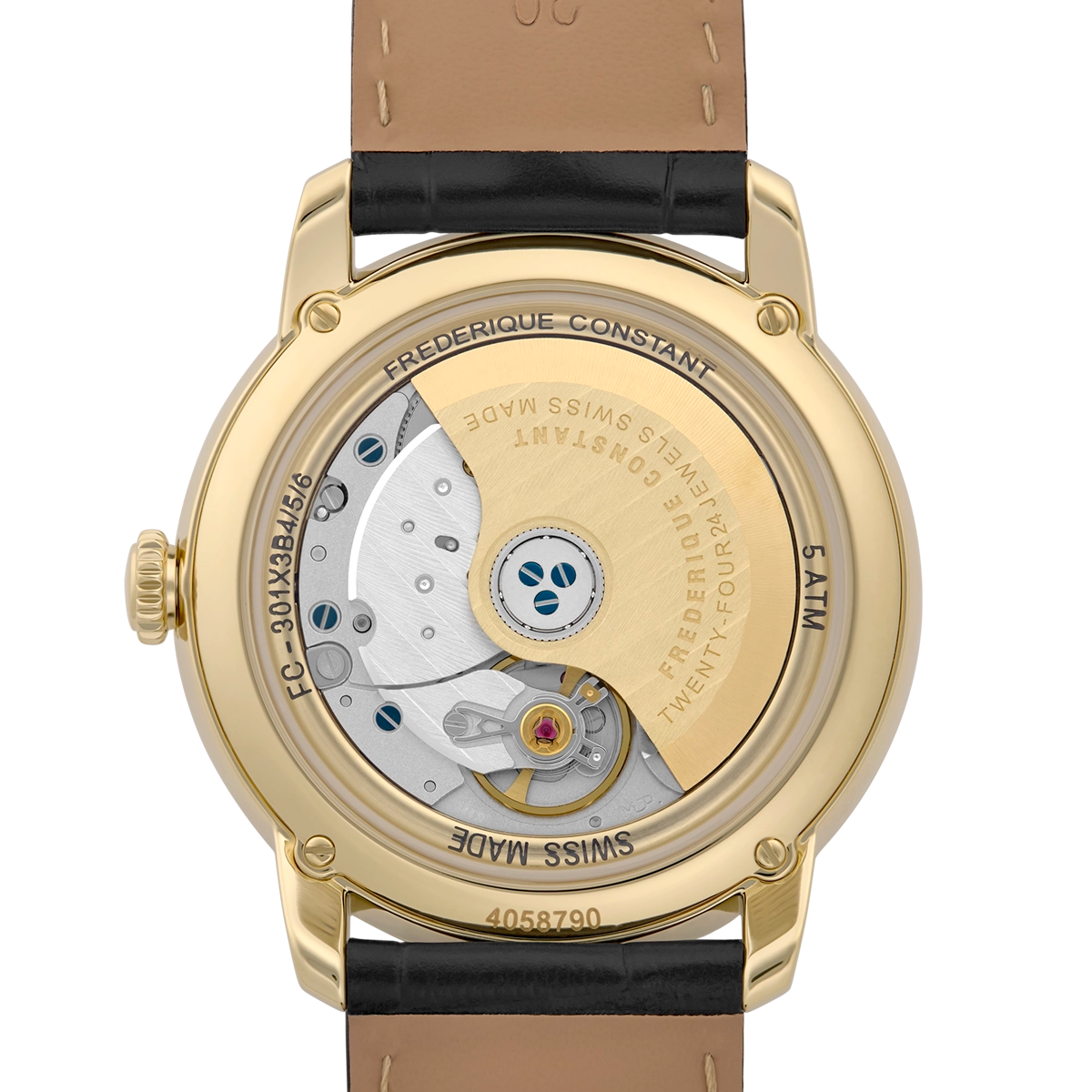 Frederique Constant Première Automatic Gents Black Leather Watch