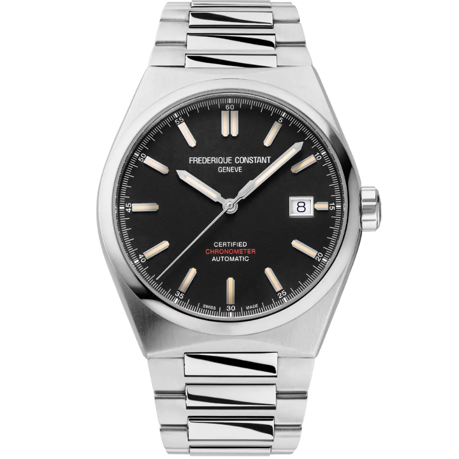 Frederique Constant Highlife Automatic COSC Gents Stainless Steel Watch with Black Interchangable Leather Strap
