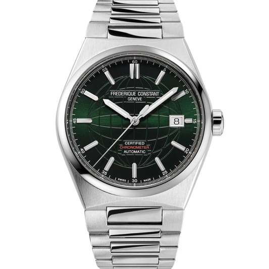 Frederique Constant Highlife Automatic COSC Gents Stainless Steel Watch with Green Interchangable Silicone Strap