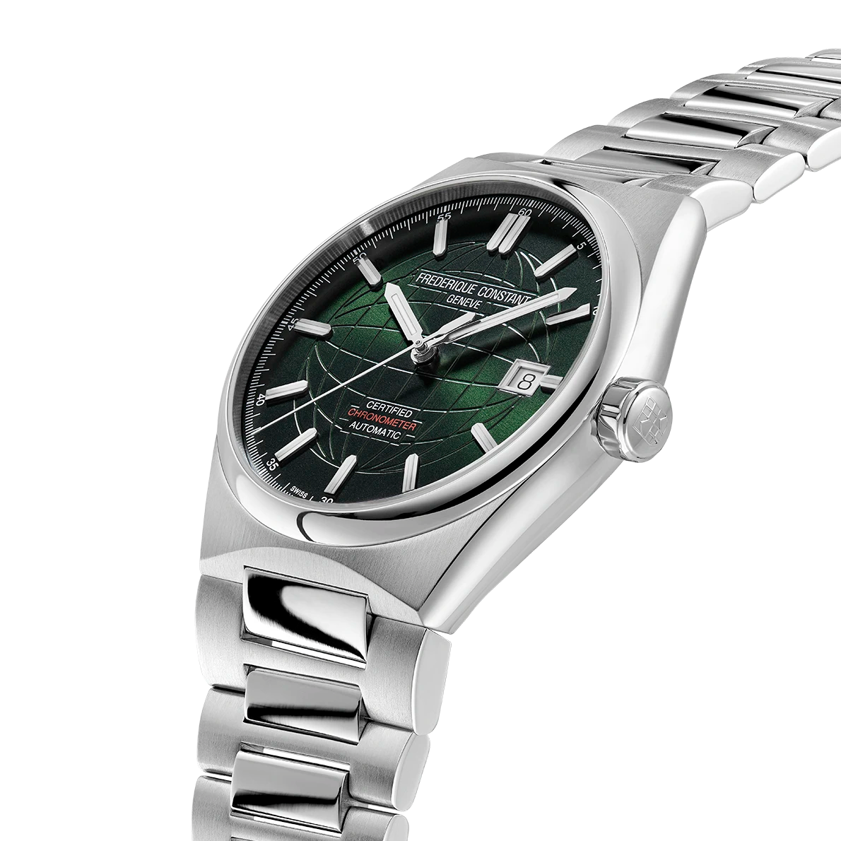 Frederique Constant Highlife Automatic COSC Gents Stainless Steel Watch with Green Interchangable Silicone Strap