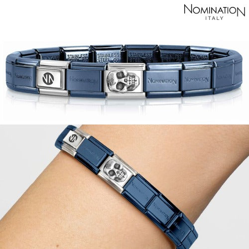 Composable Classic Blue Stainless Steel Base Nomination Bracelet