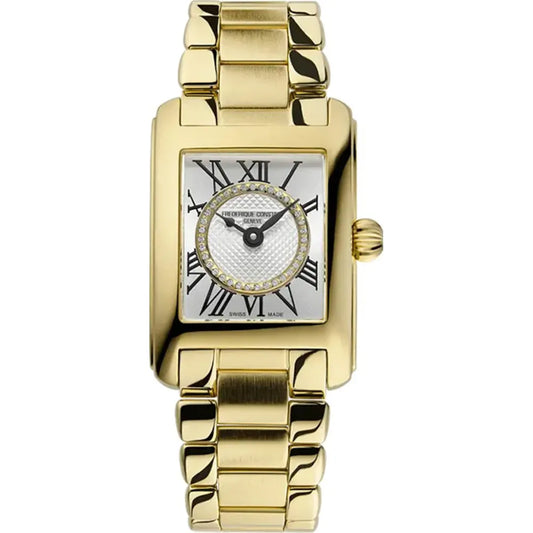 Frederique Constant Classics Carrée Diamond Ladies Gold Stainless Steel Watch