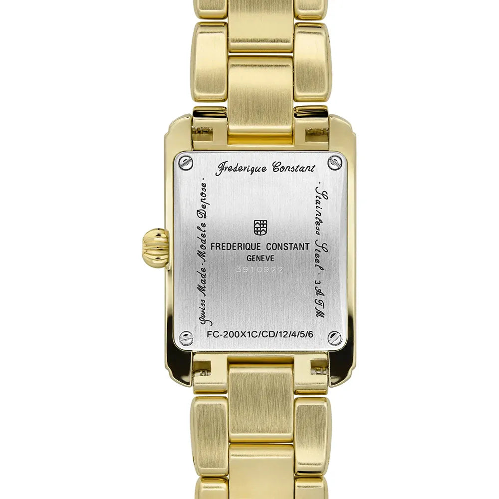 Frederique Constant Classics Carrée Diamond Ladies Gold Stainless Steel Watch