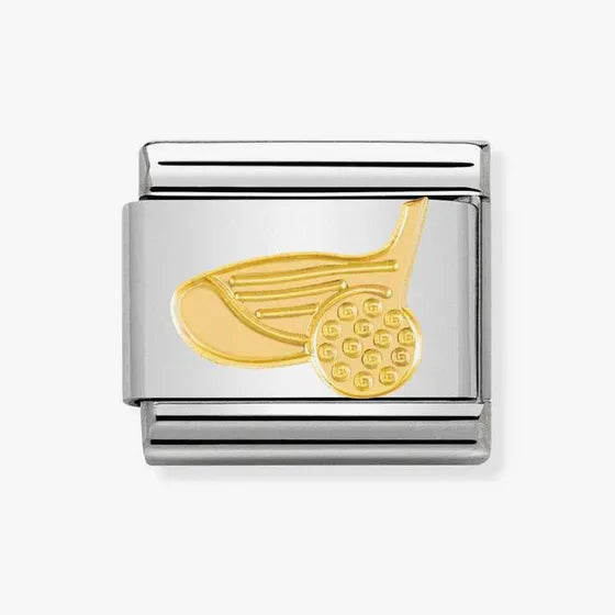 Nomination Classic Gold Golf Club & Ball Charm