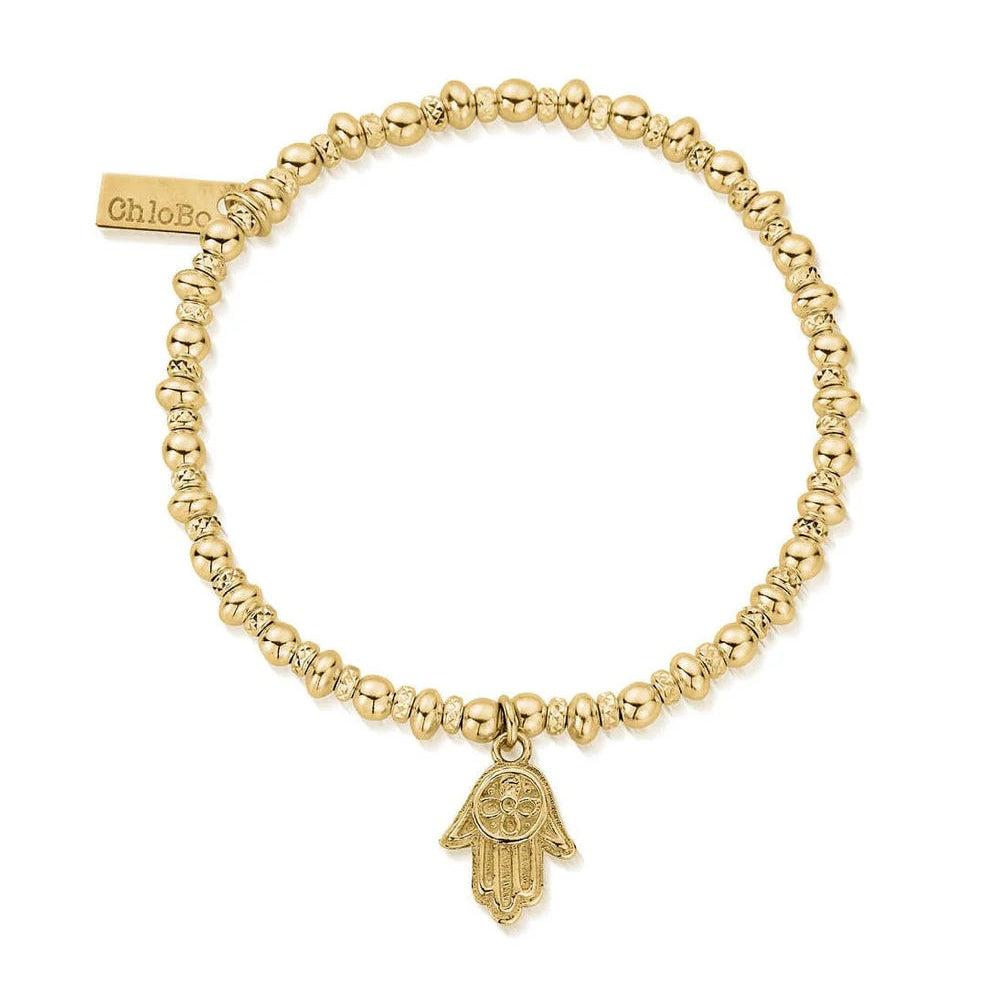 GOLD DIDI SPARKLE HAMSA HAND BRACELET