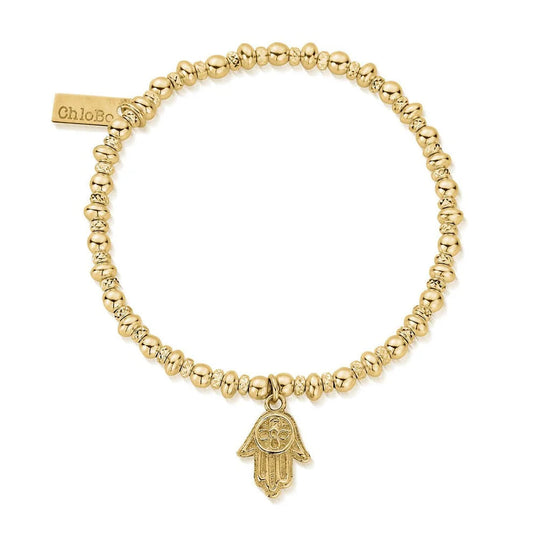 GOLD DIDI SPARKLE HAMSA HAND BRACELET