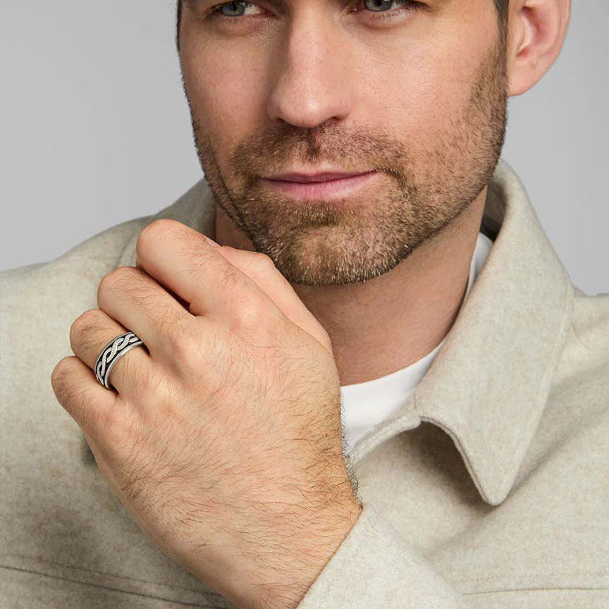 Solvar Gents Sterling Silver Ring Band