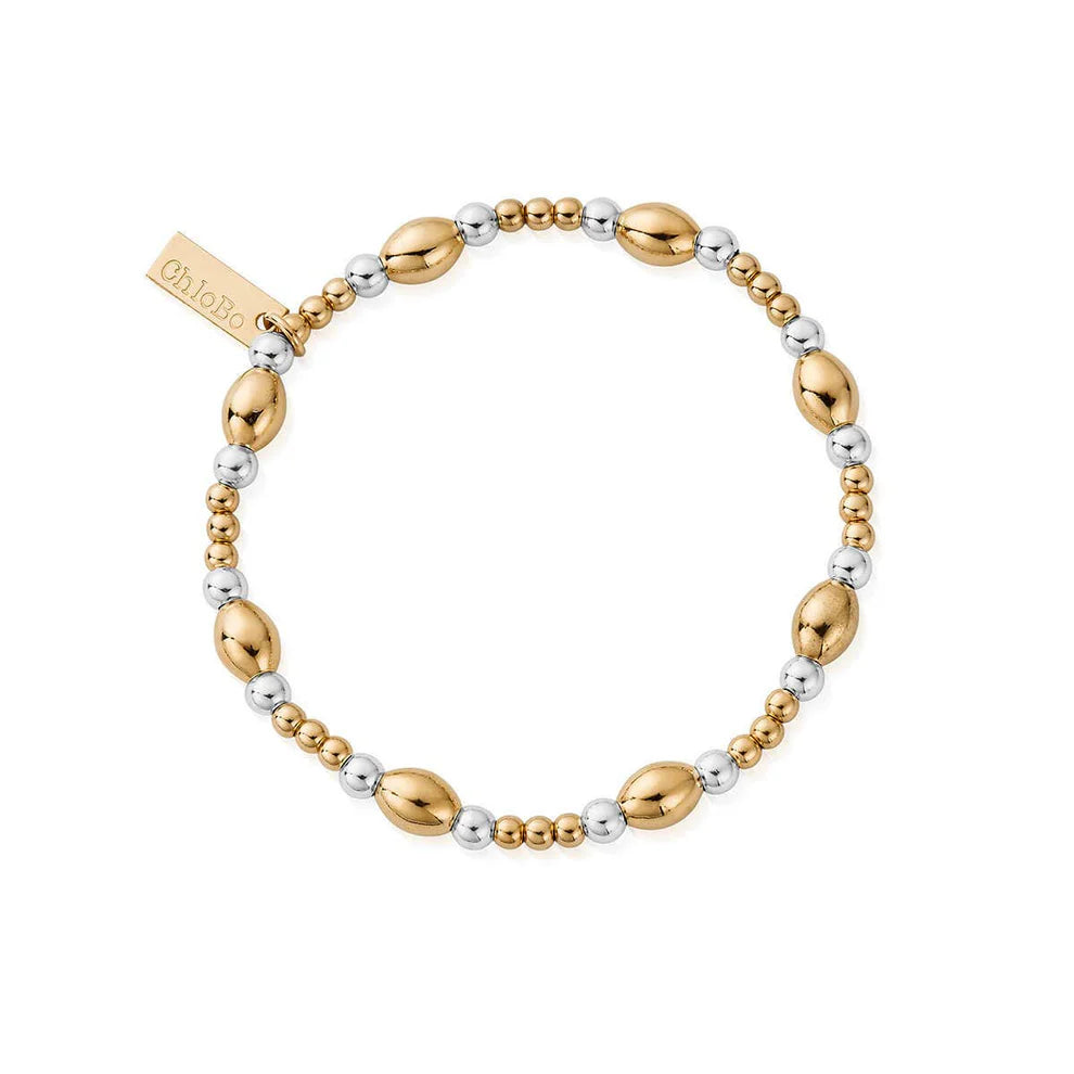 GOLD & SIL CUTE OVAL CHLOBO BRACELET