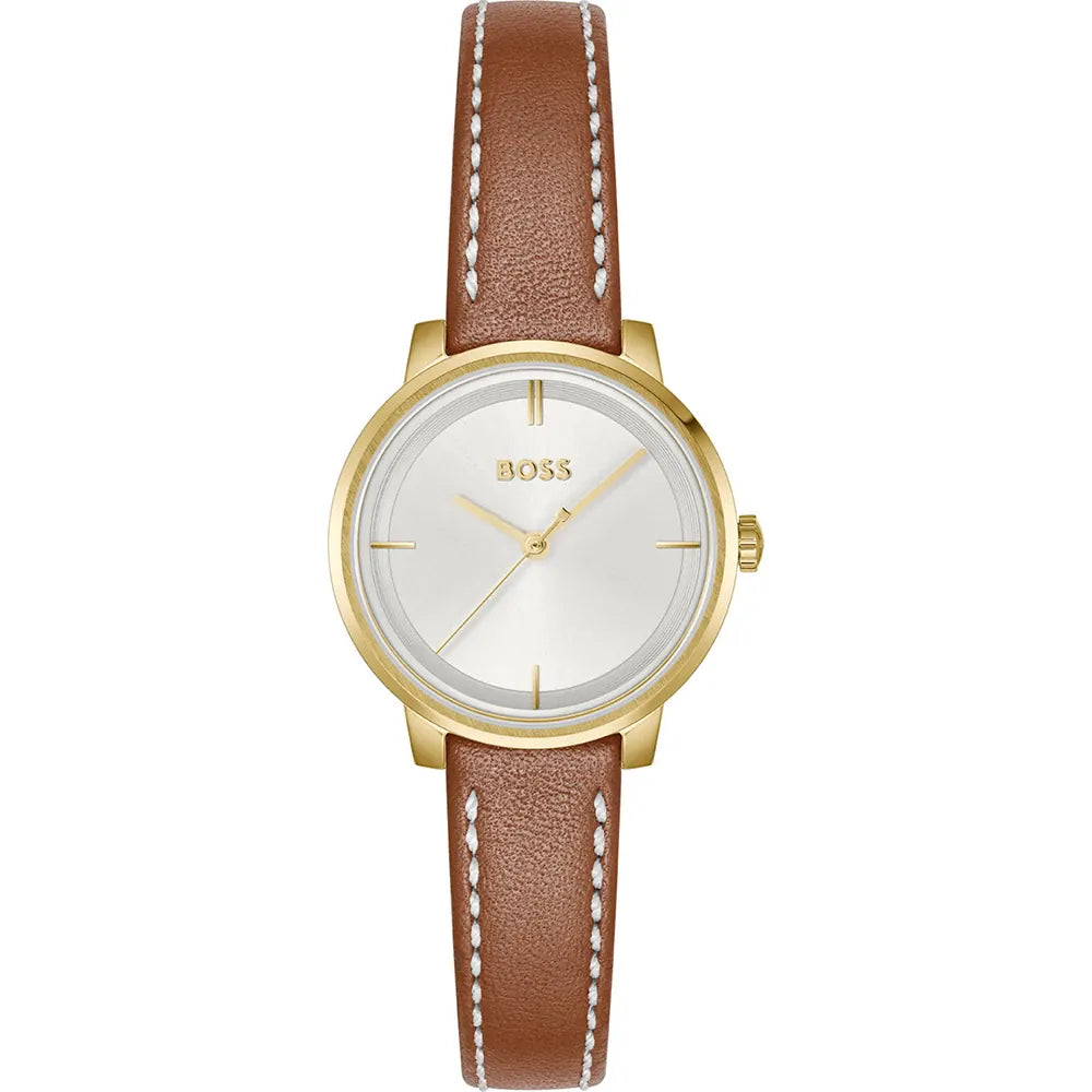 BOSS LADIES BROWN LEATHER WATCH