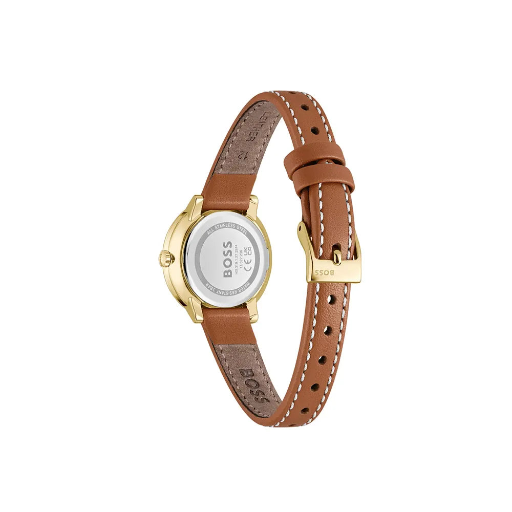 BOSS LADIES BROWN LEATHER WATCH