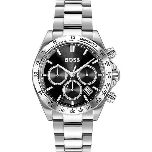 BOSS CHRONOGRAPH BLACK DIAL GENTS STAINLESS STEEL WATCH