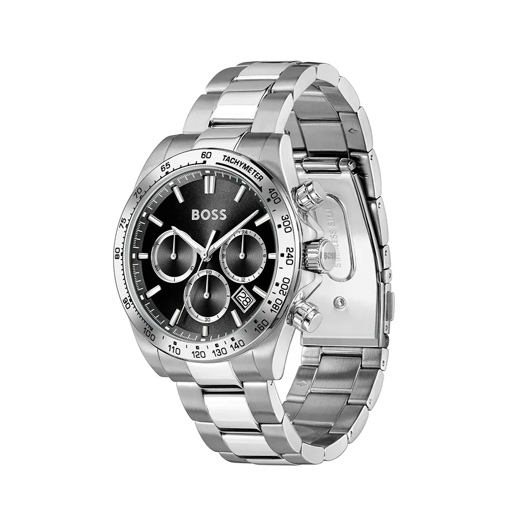 BOSS CHRONOGRAPH BLACK DIAL GENTS STAINLESS STEEL WATCH