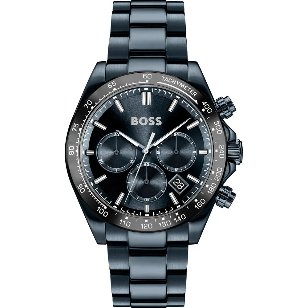 BOSS NAVY CHRONOGRAPH DIAL GENTS NAVY STAINLESS STEEL WATCH