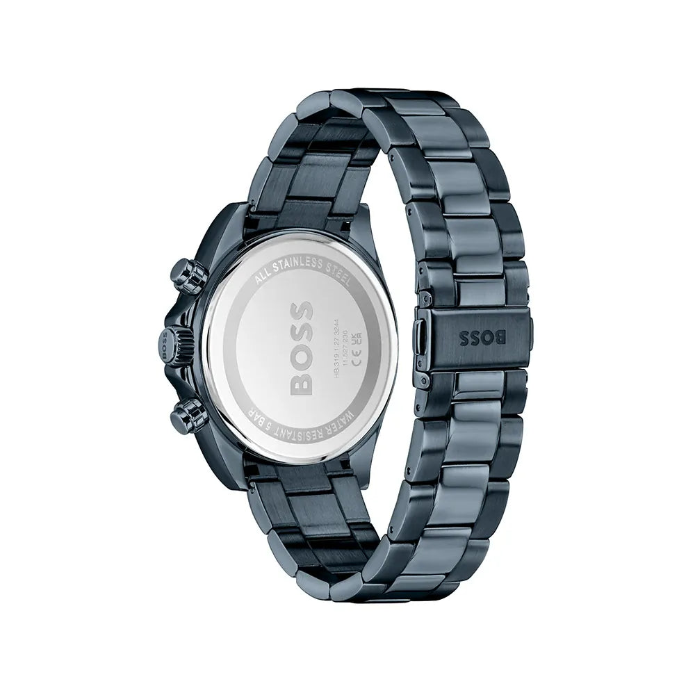 BOSS NAVY CHRONOGRAPH DIAL GENTS NAVY STAINLESS STEEL WATCH