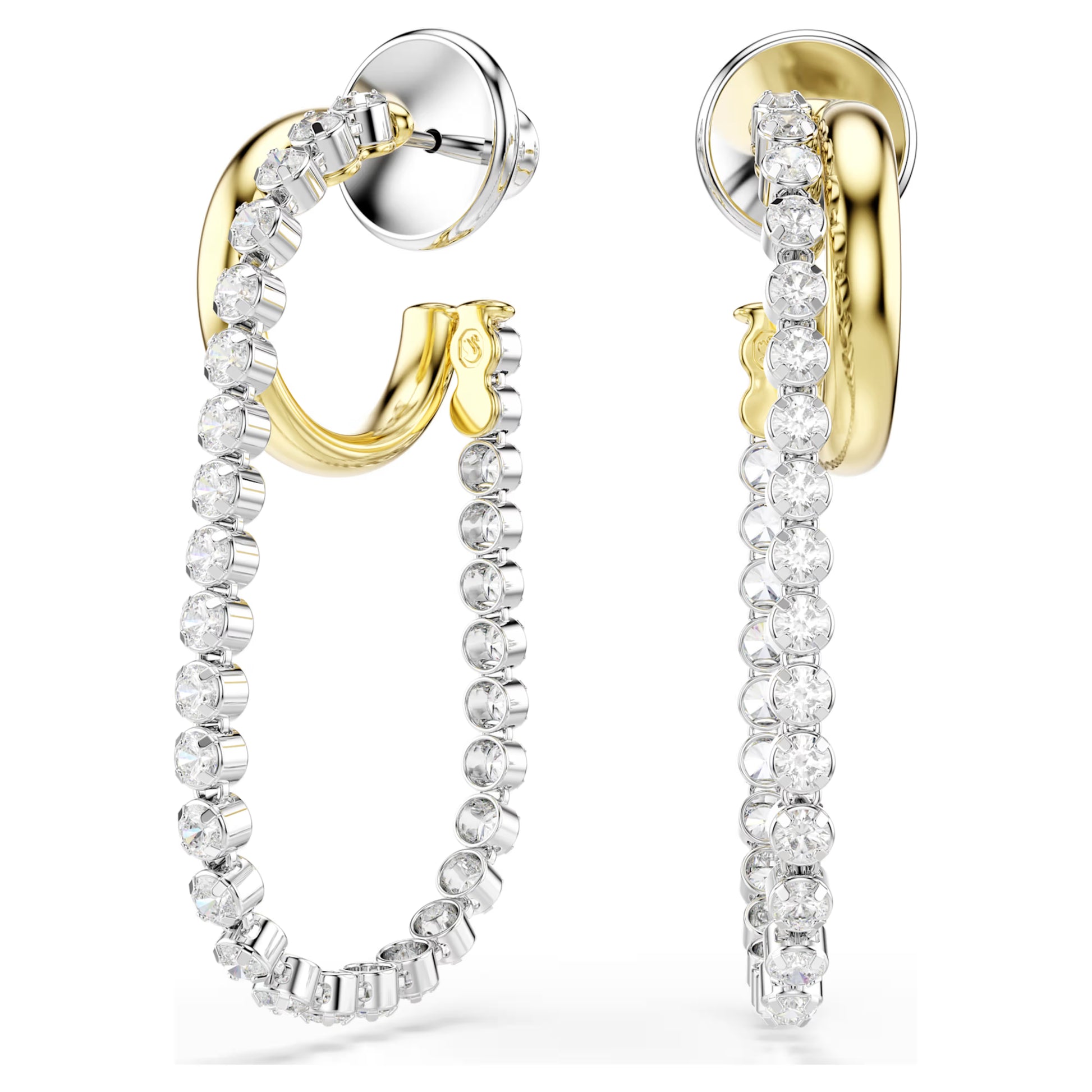 Hyperbola Two-Toned Swarovski Hoop Earrings