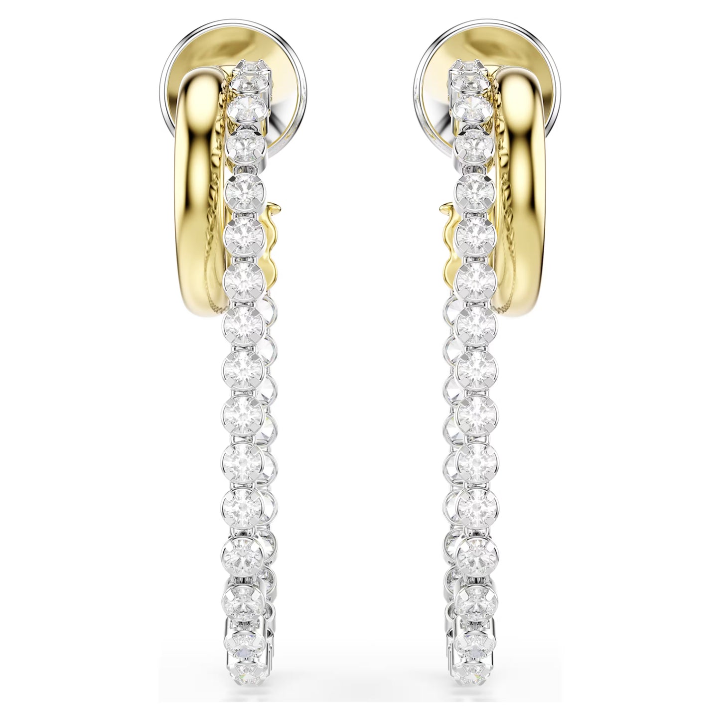 Hyperbola Two-Toned Swarovski Hoop Earrings