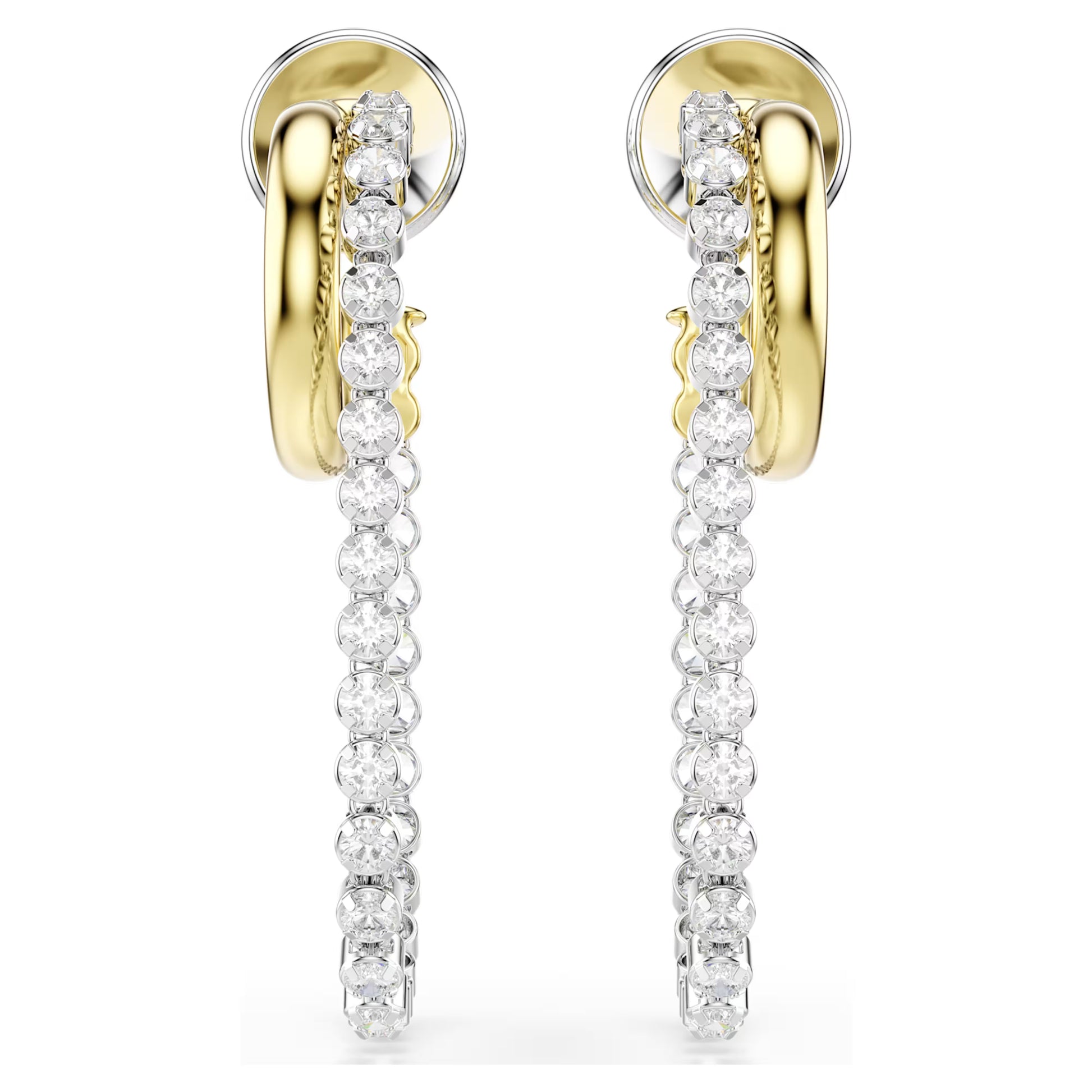 Hyperbola Two-Toned Swarovski Hoop Earrings