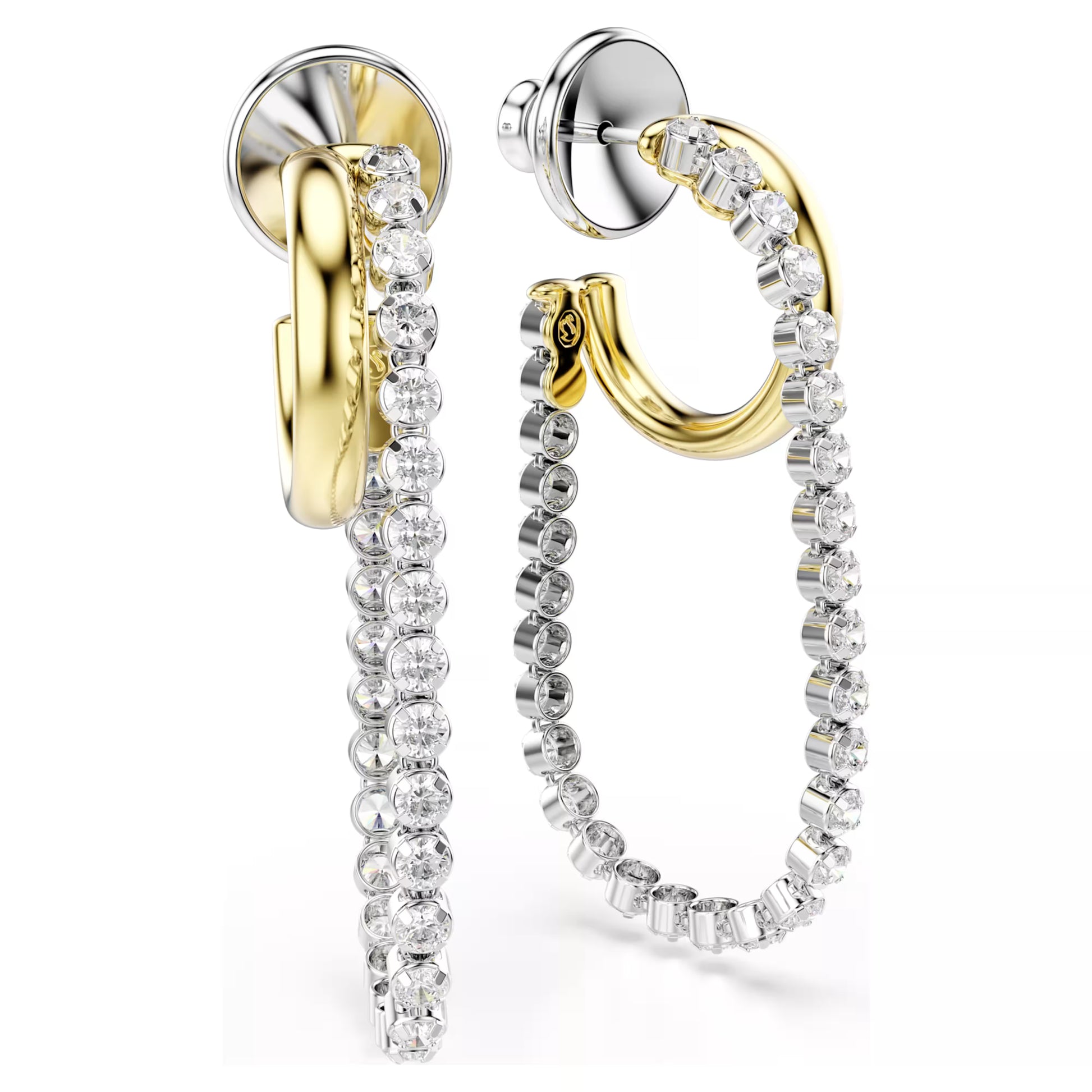 Hyperbola Two-Toned Swarovski Hoop Earrings
