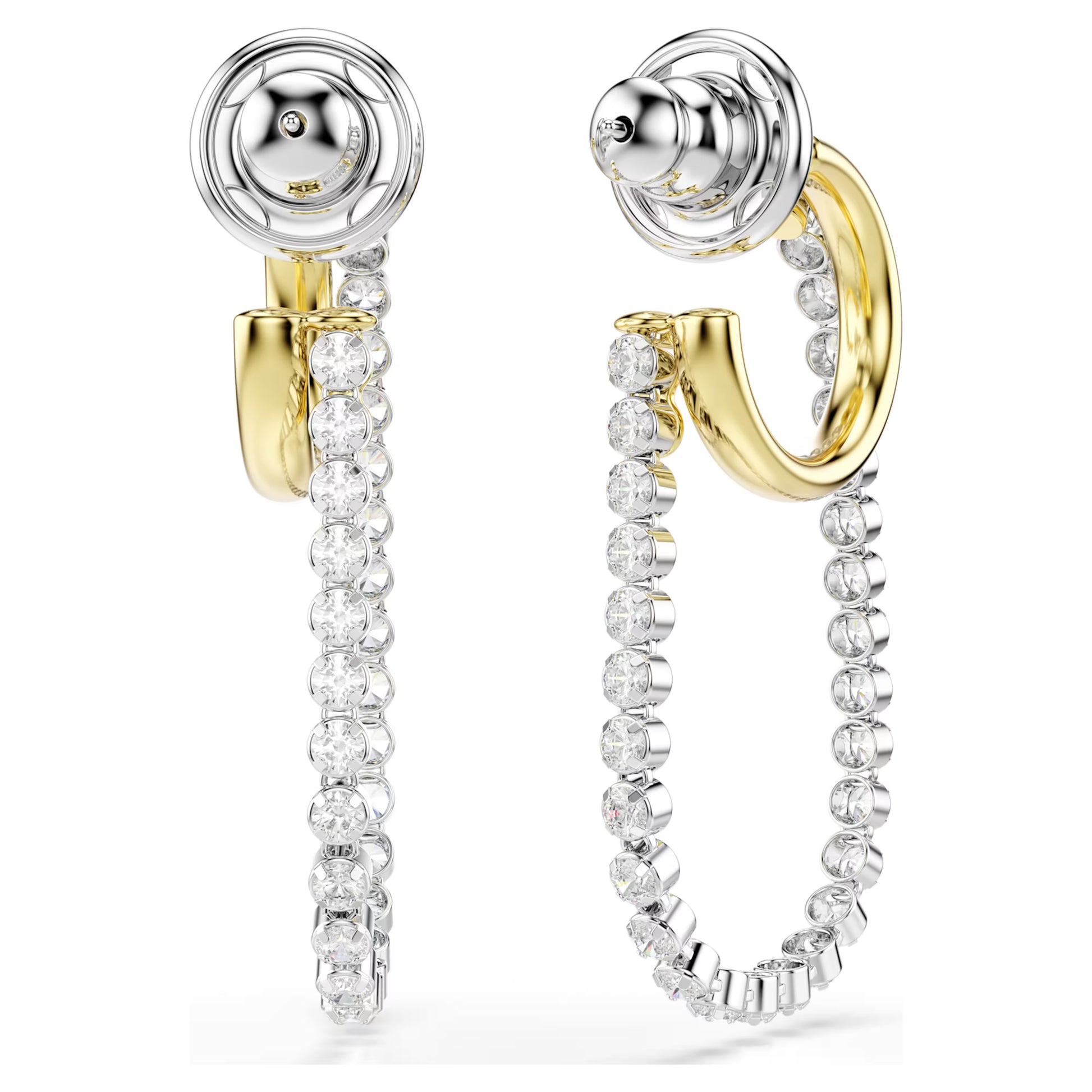 Hyperbola Two-Toned Swarovski Hoop Earrings
