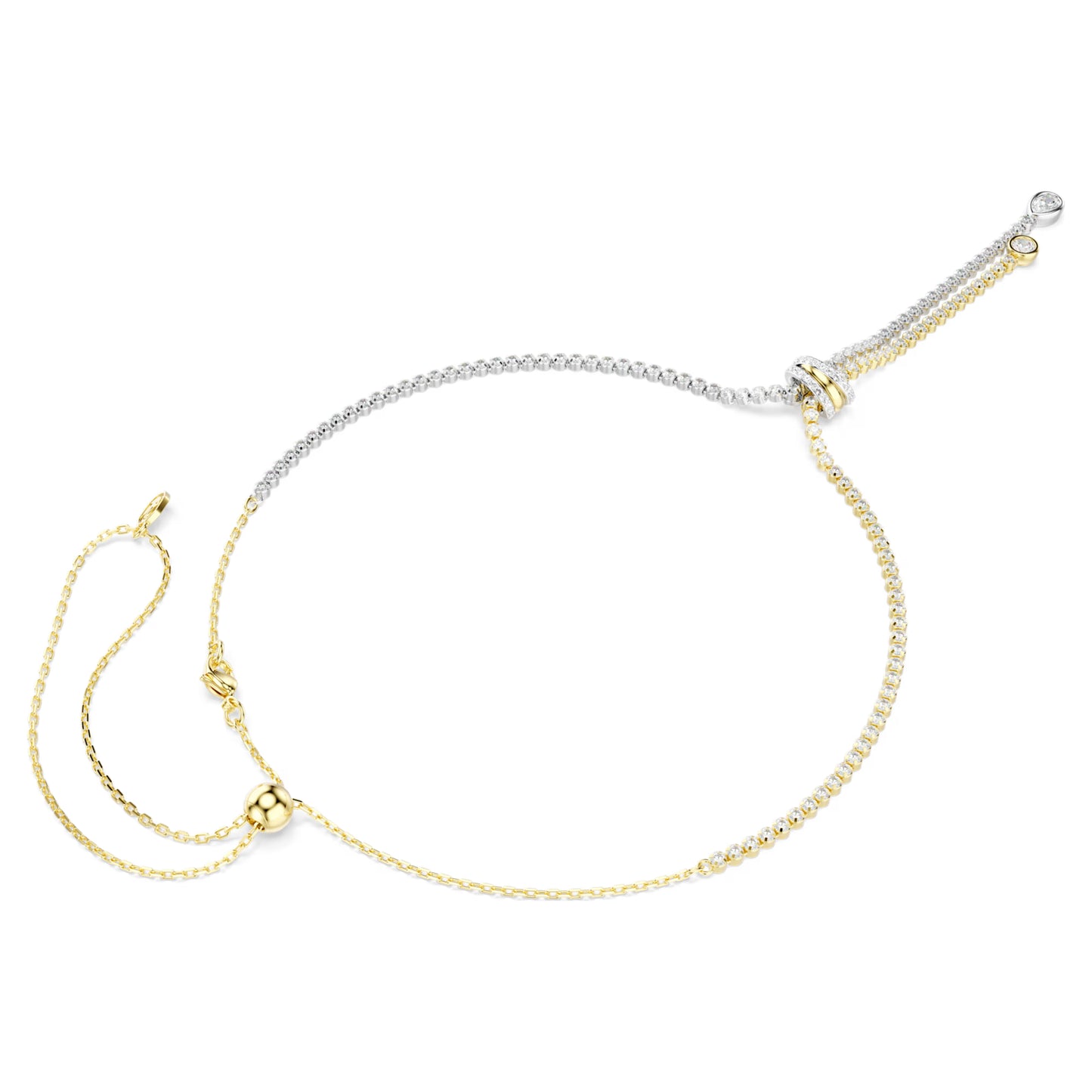 Hyperbola Knot Y Two-Toned Swarovski Necklace