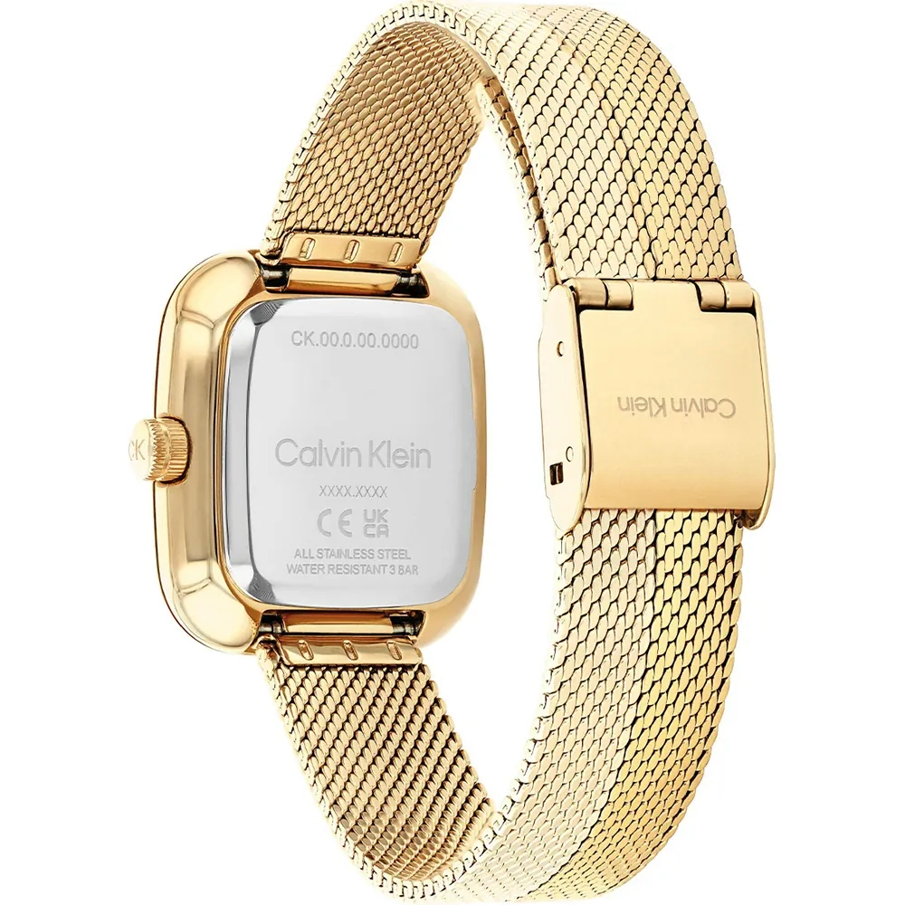 CALVIN KLEIN LADIES GOLD DIAL GOLD MESH WATCH