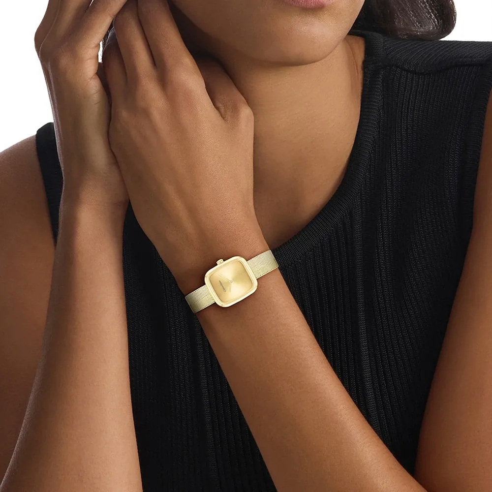 CALVIN KLEIN LADIES GOLD DIAL GOLD MESH WATCH