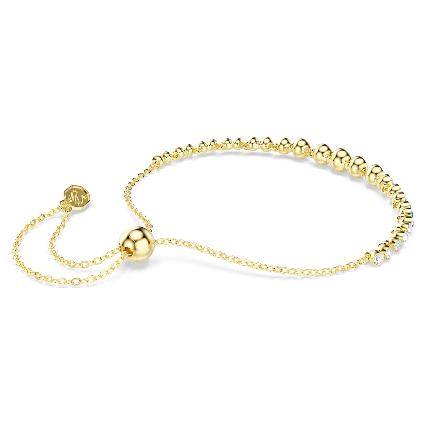 Gold Imber Blue Stone Round cut Swarovski Bracelet