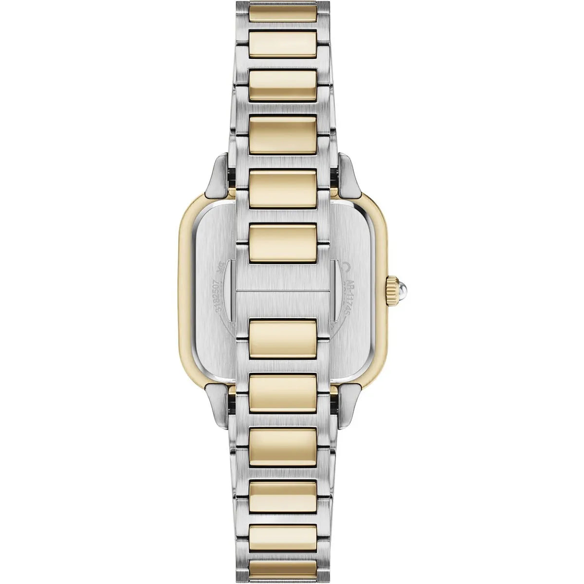 ARMANI MOP DIAL LADIES TWO-TONED STAINLESS STEEL WATCH
