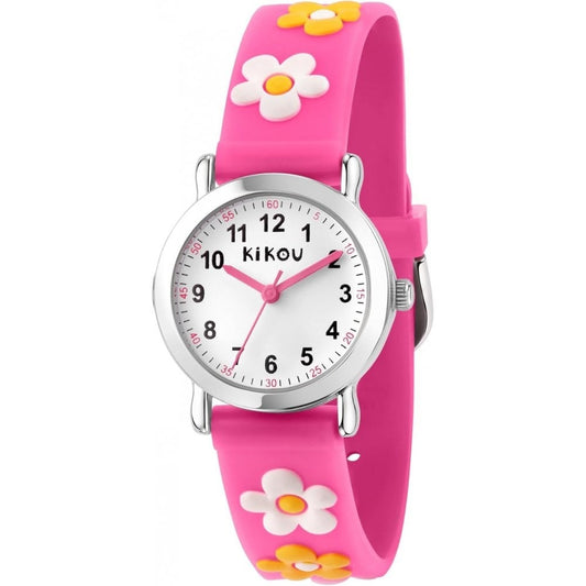 kikou girls pink flower watch
