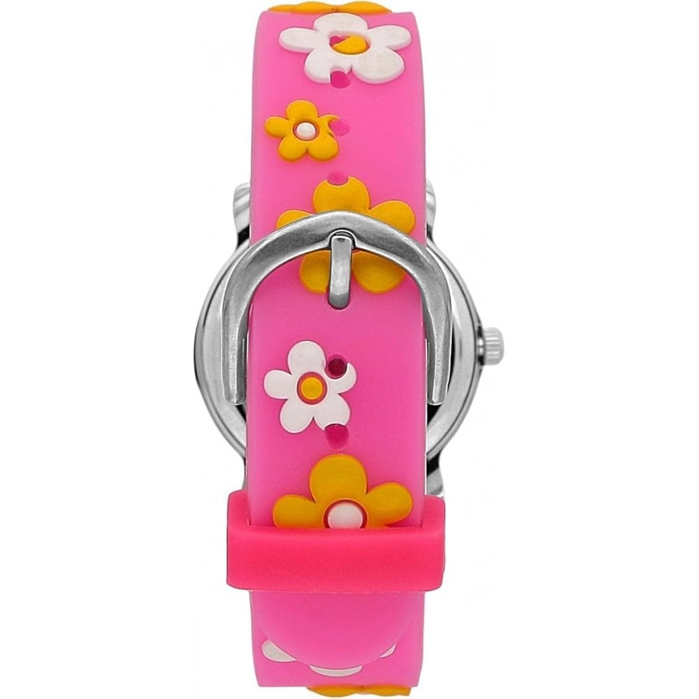 kikou girls pink flower watch