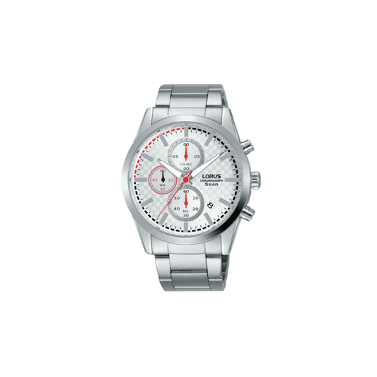 lorus chronograph gents stainless steel bracelet watch
