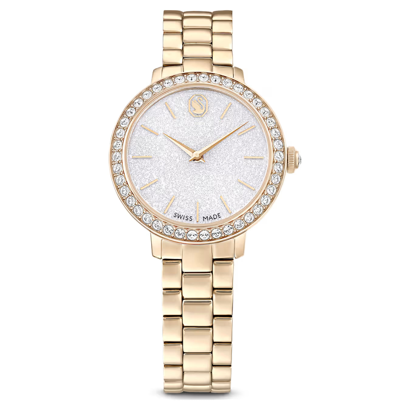 Swarovski Gold Matrix Champagne Glitter Dial Ladies Watch