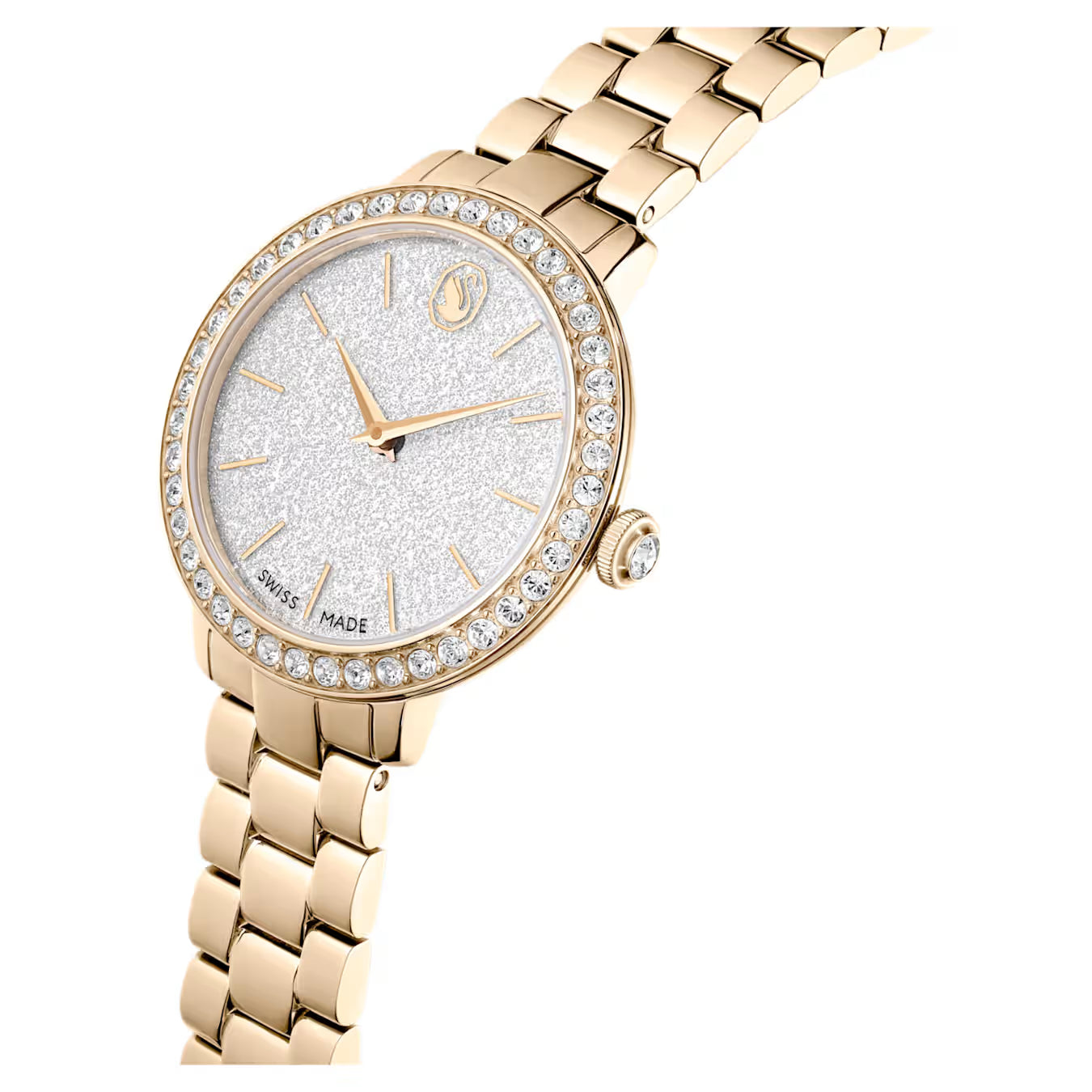 Swarovski Gold Matrix Champagne Glitter Dial Ladies Watch