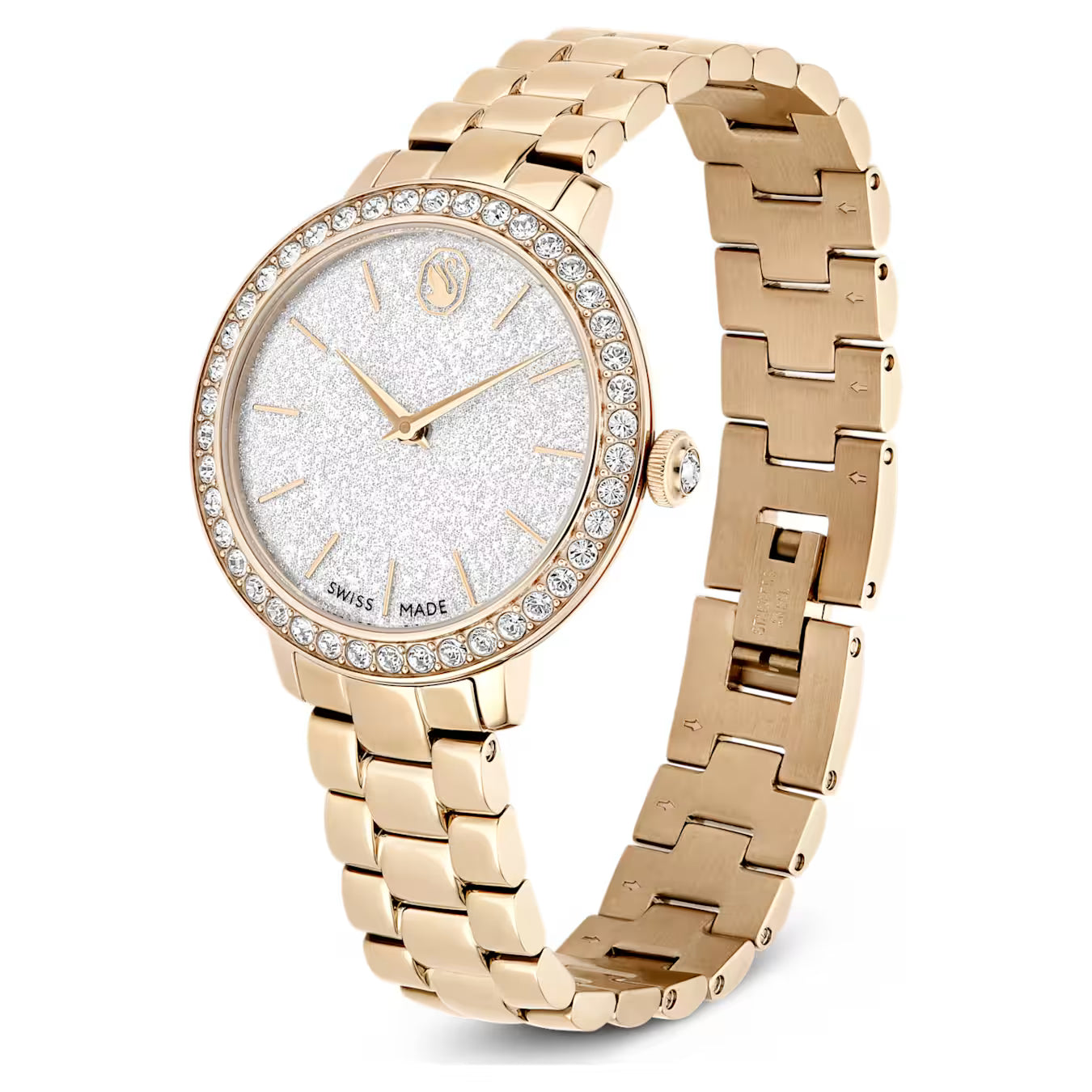 Swarovski Gold Matrix Champagne Glitter Dial Ladies Watch