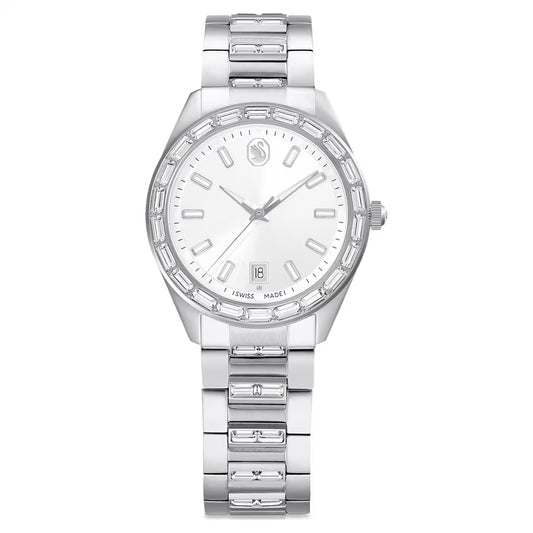 MATRIX DATE LADIES STAINLESS STEEL SWAROVSKI WATCH