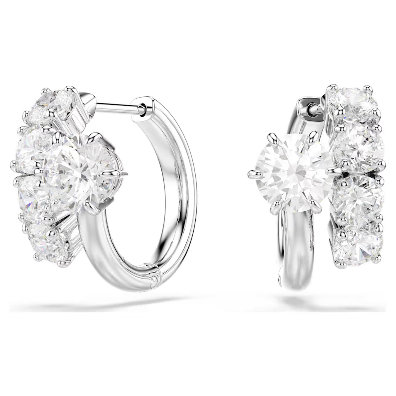 Matrix Round Cut Swarovski Hoop Earrings