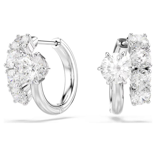 Matrix Round Cut Swarovski Hoop Earrings