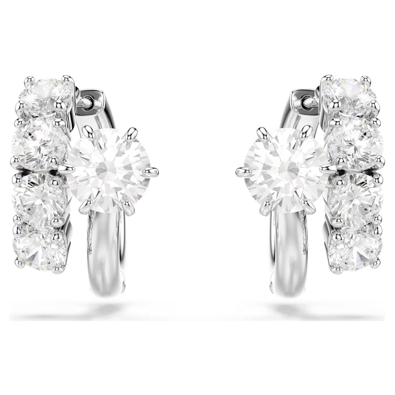 Matrix Round Cut Swarovski Hoop Earrings