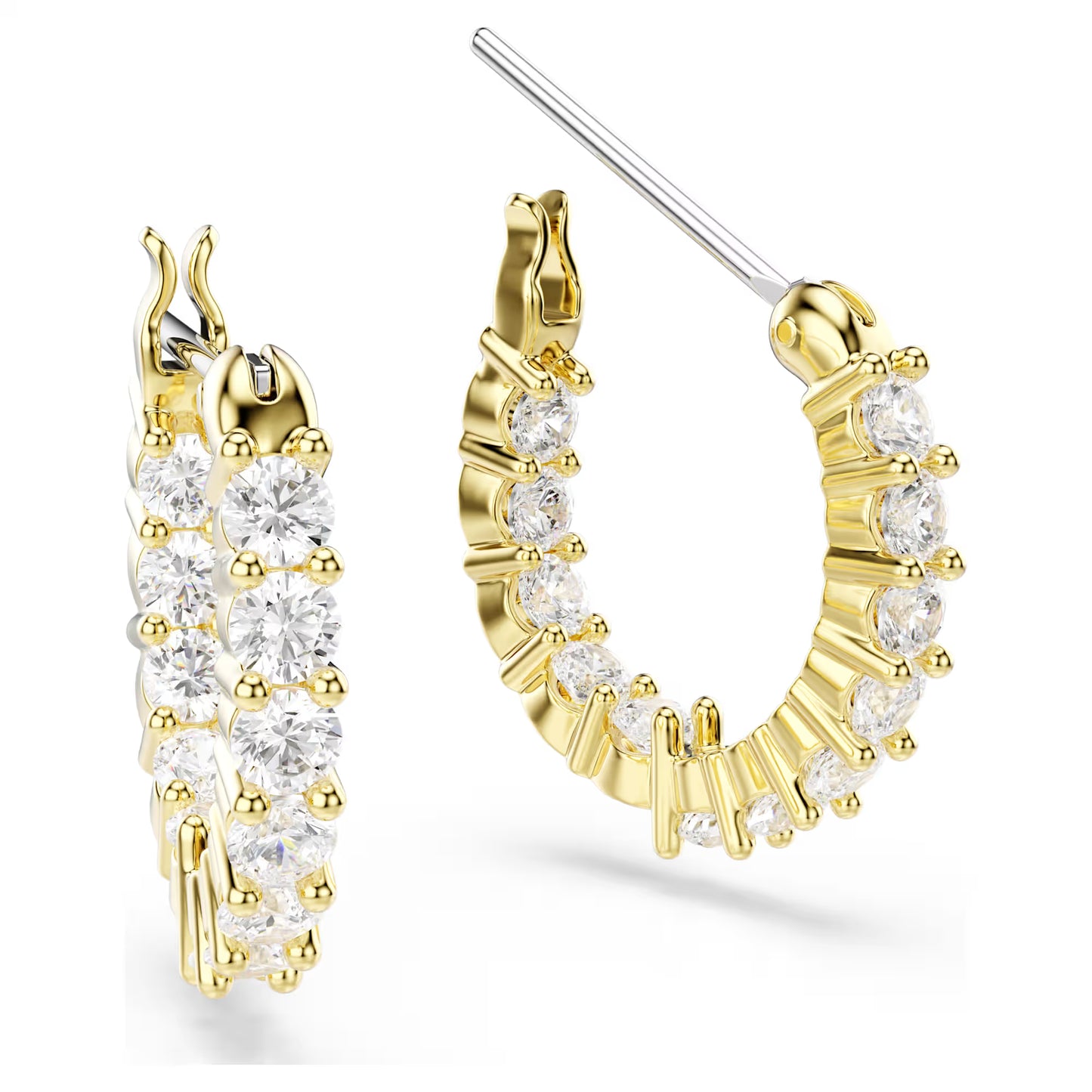 SWAROVSKI MATRIX VITTORE GOLD HOOP EARRINGS