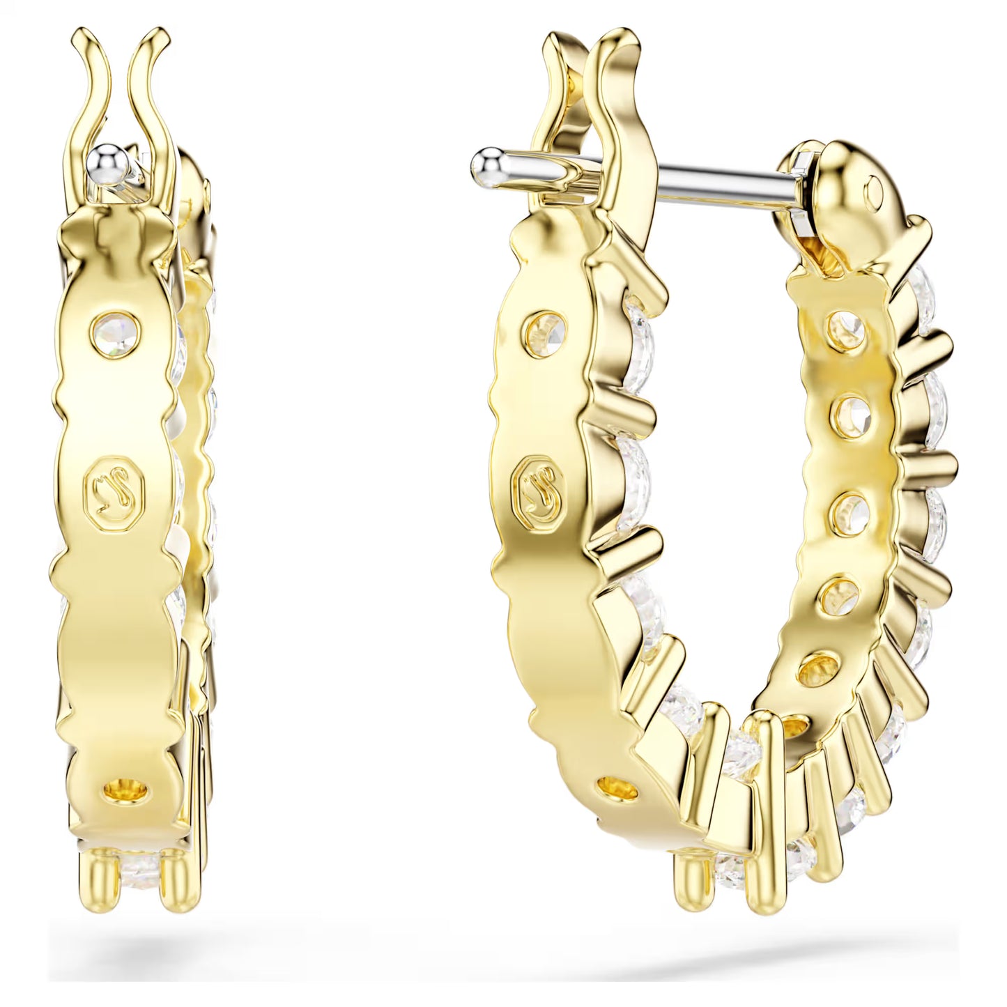 SWAROVSKI MATRIX VITTORE GOLD HOOP EARRINGS