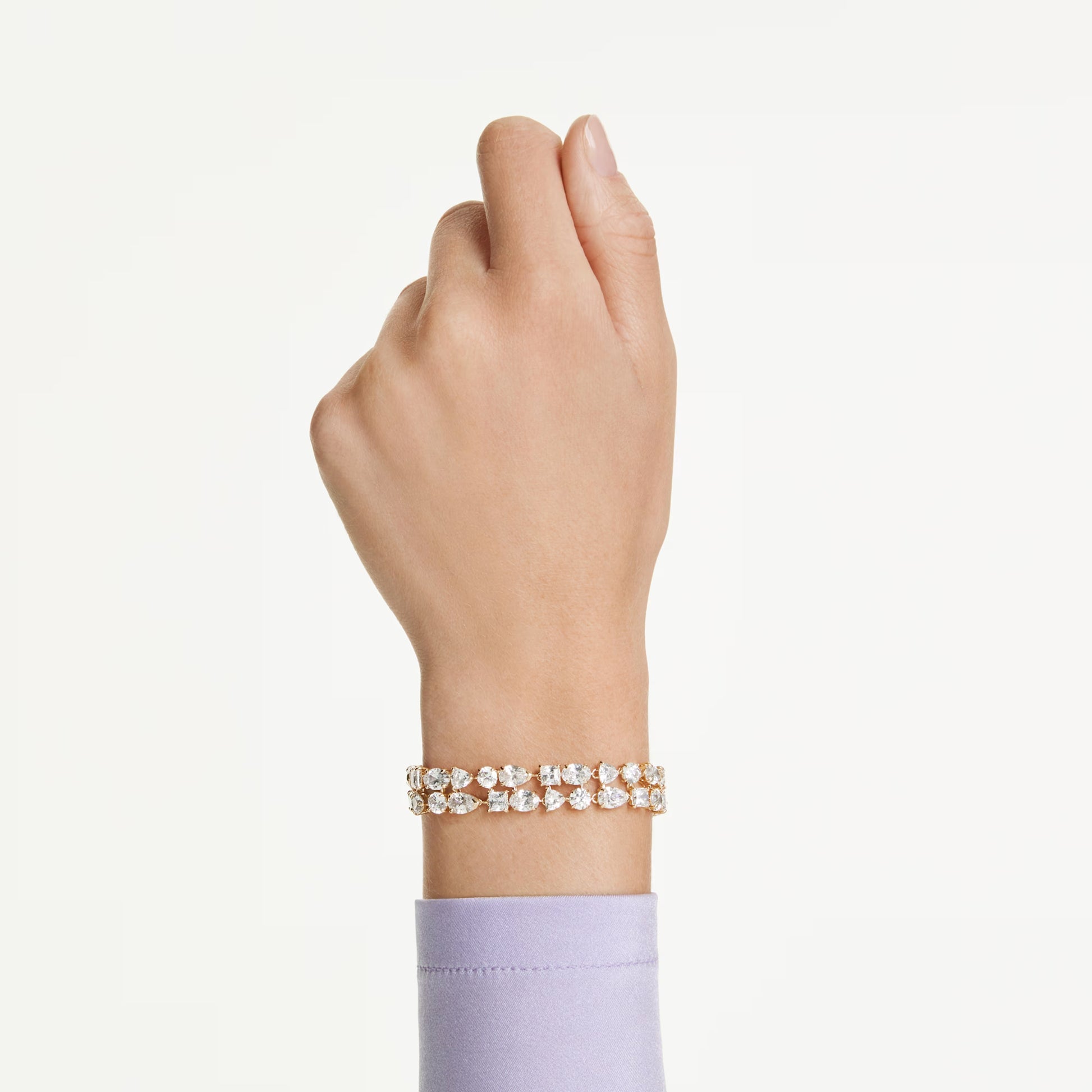 SWAROVSKI MESMERA MIXED CUTS, GOLD TONE BRACELET