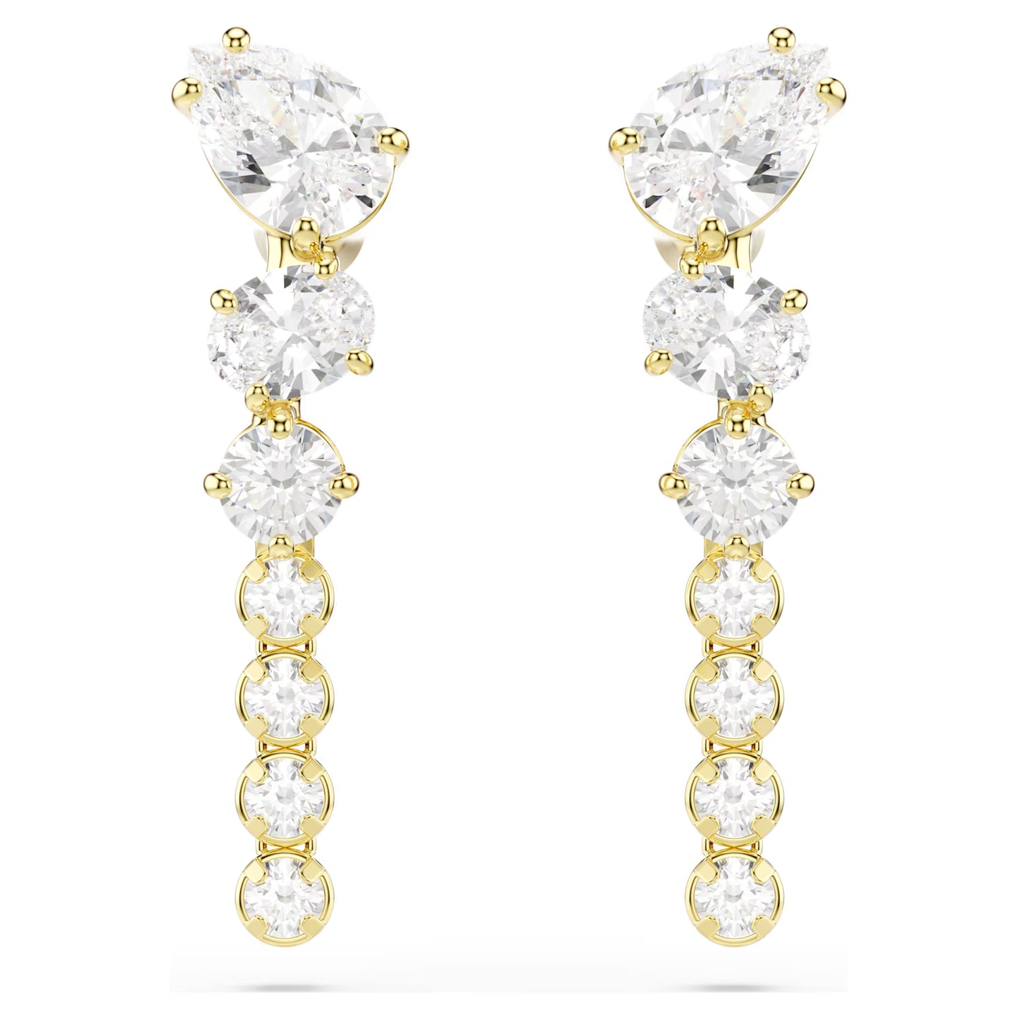 Gold Mesmera Mixed Cut Swarovski Drop Earrings