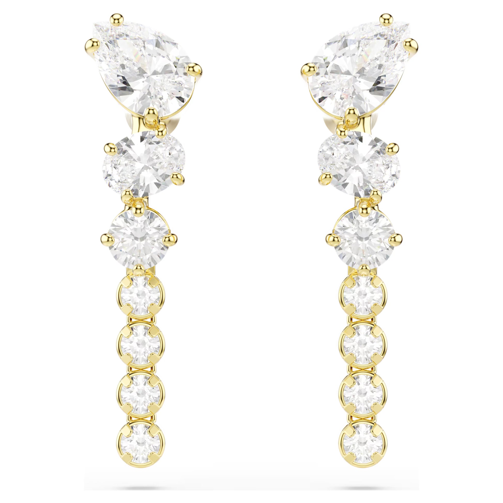 Gold Mesmera Mixed Cut Swarovski Drop Earrings