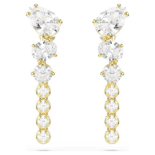 Gold Mesmera Mixed Cut Swarovski Drop Earrings